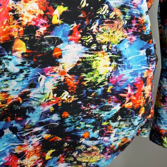 Jared Lang Button Down Shirt Tropical Fish Large Vacation - Picture 11 of 11